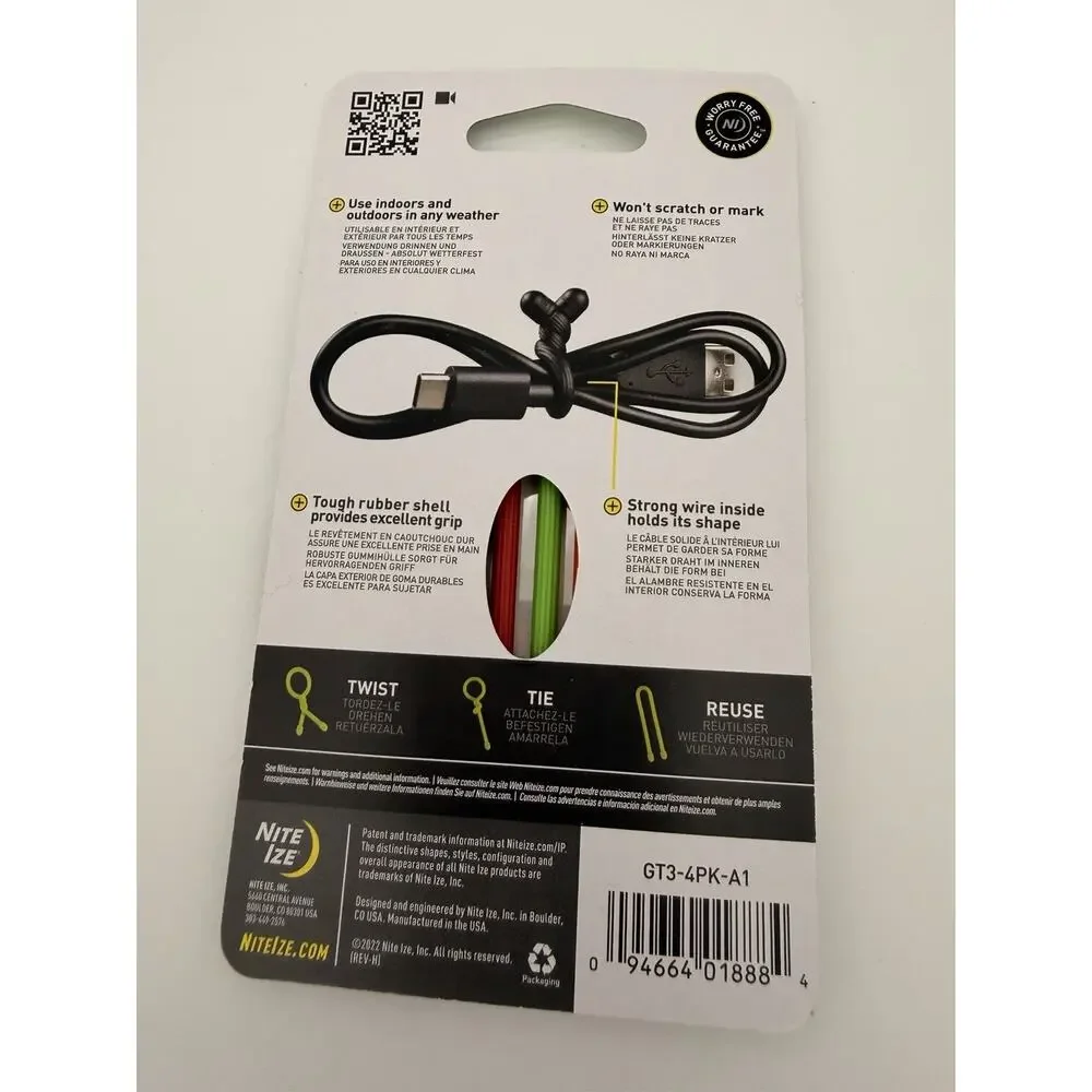 Nite Ize Gear Tie & Carabiner Lot S-Biner SlideLock 10pc NIP